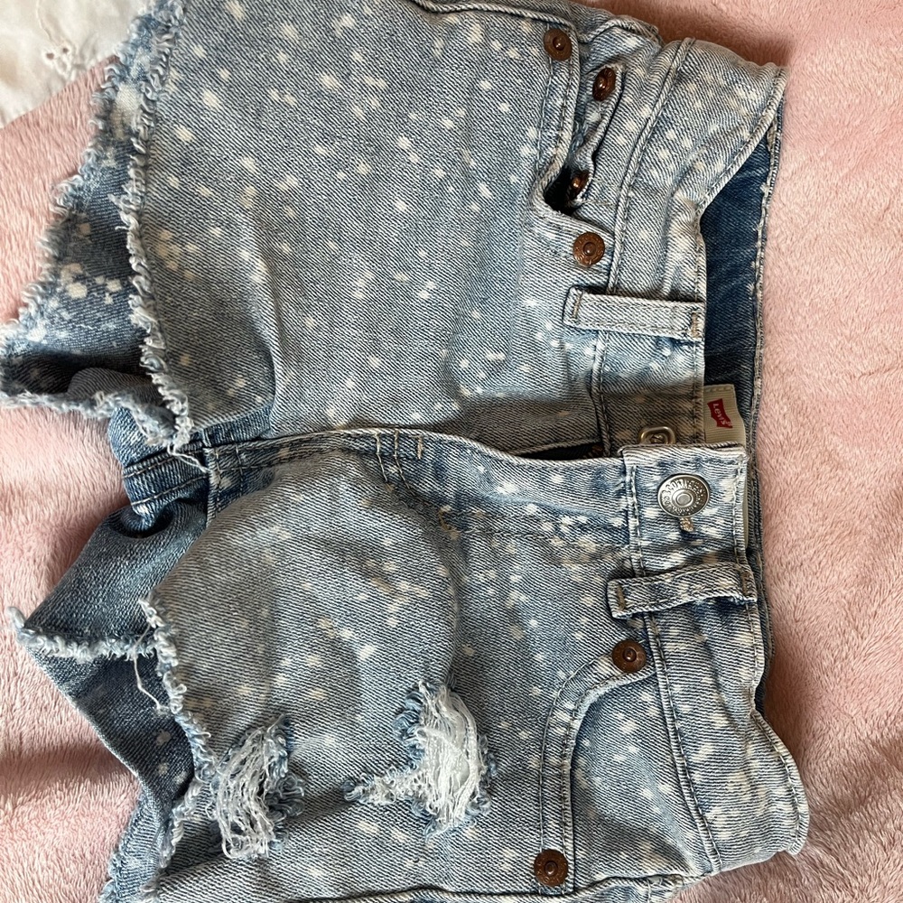 Levi's Kids Distressed Jeans Denim Shorts - Light Blue